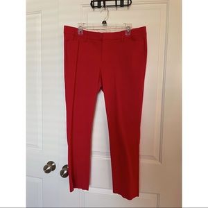JCP Red skinny trouser pants Size 12 fit slightly large in waist stretchy